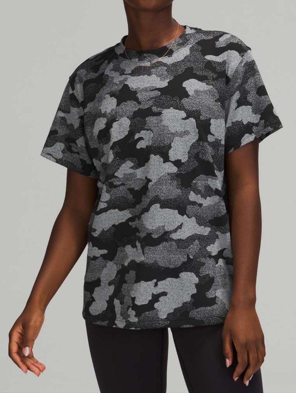 EUC Lululemon All Yours Short Sleeve Training TeeHeritage Speckle Camo Size 10